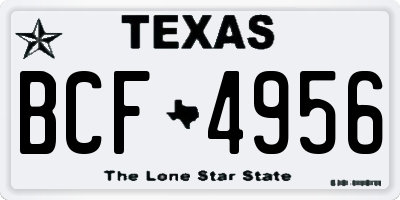 TX license plate BCF4956