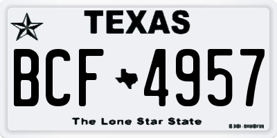 TX license plate BCF4957