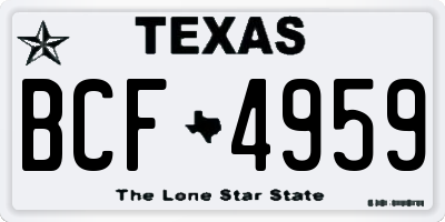 TX license plate BCF4959