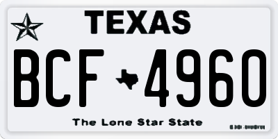 TX license plate BCF4960
