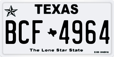 TX license plate BCF4964