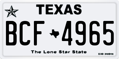 TX license plate BCF4965