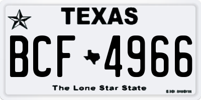 TX license plate BCF4966