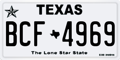 TX license plate BCF4969