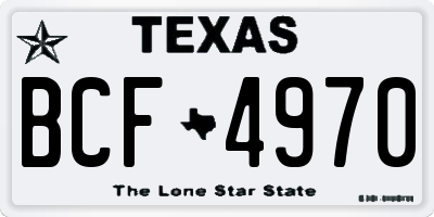 TX license plate BCF4970