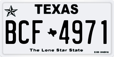 TX license plate BCF4971
