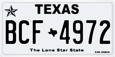 TX license plate BCF4972