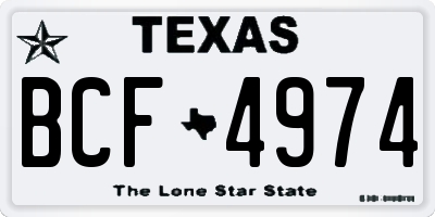 TX license plate BCF4974