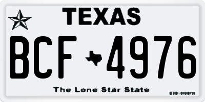 TX license plate BCF4976
