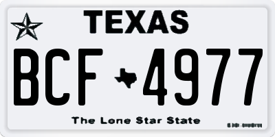 TX license plate BCF4977