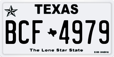 TX license plate BCF4979