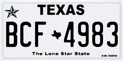 TX license plate BCF4983