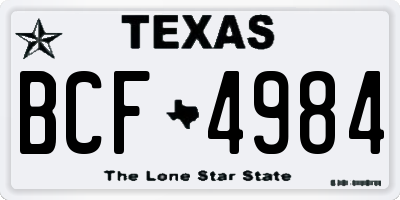 TX license plate BCF4984