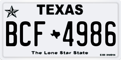 TX license plate BCF4986