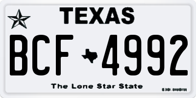TX license plate BCF4992
