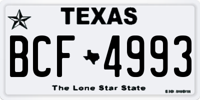 TX license plate BCF4993