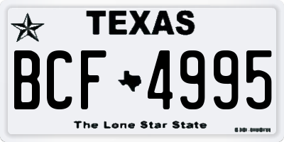 TX license plate BCF4995