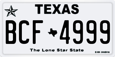 TX license plate BCF4999