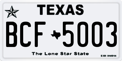 TX license plate BCF5003