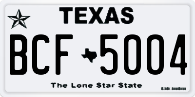 TX license plate BCF5004