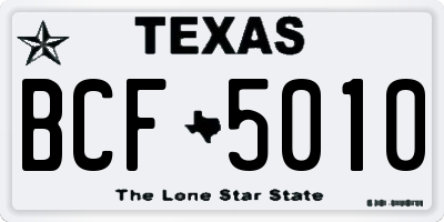 TX license plate BCF5010