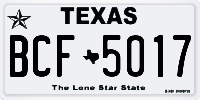 TX license plate BCF5017