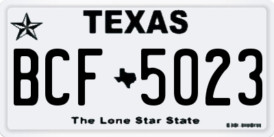 TX license plate BCF5023