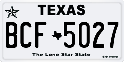 TX license plate BCF5027