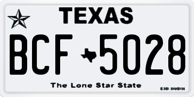 TX license plate BCF5028