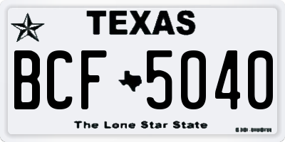 TX license plate BCF5040
