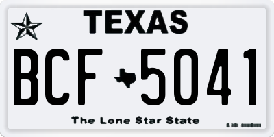 TX license plate BCF5041