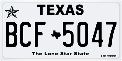 TX license plate BCF5047