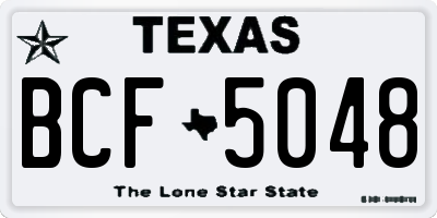 TX license plate BCF5048