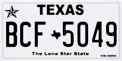 TX license plate BCF5049