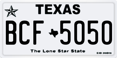 TX license plate BCF5050
