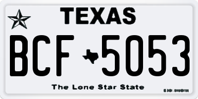 TX license plate BCF5053