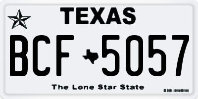TX license plate BCF5057