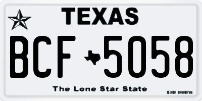 TX license plate BCF5058