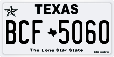 TX license plate BCF5060