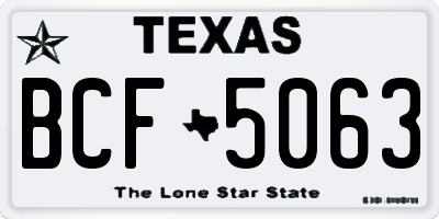 TX license plate BCF5063
