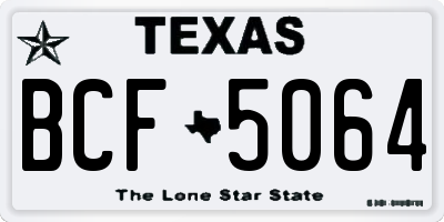 TX license plate BCF5064