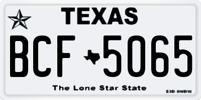 TX license plate BCF5065