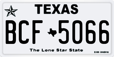 TX license plate BCF5066
