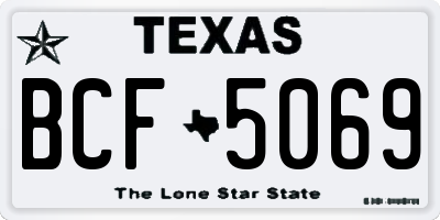 TX license plate BCF5069