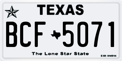 TX license plate BCF5071