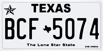TX license plate BCF5074