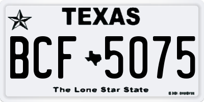 TX license plate BCF5075
