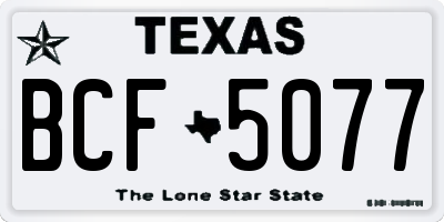 TX license plate BCF5077