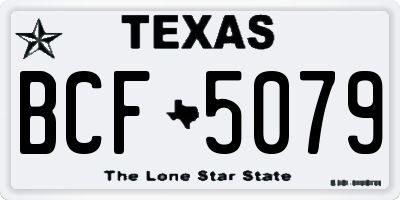 TX license plate BCF5079