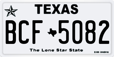 TX license plate BCF5082